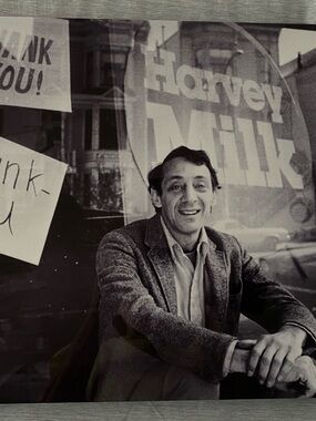 Harvey Milk Black and White Metal Hanging Photo Print Size 16 X 16 X 1.5”
